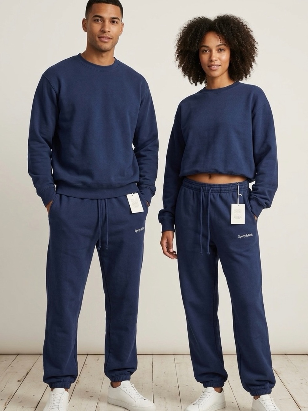 NWT Sporty & Rich Navy Blue Wellness Sweatpants - Size Medium